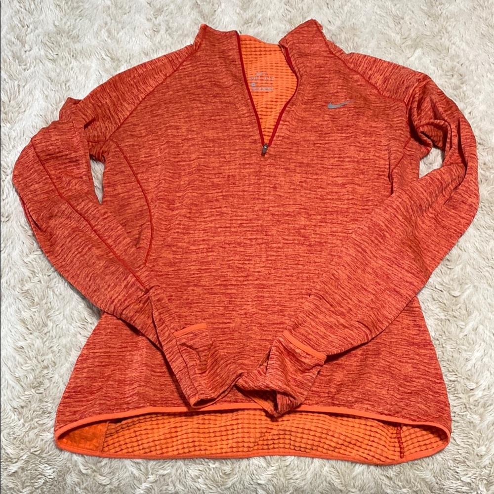 NIKE Orange Quarter-Zip Pullover